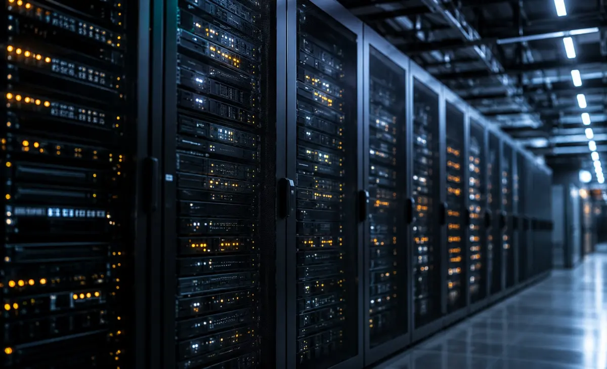 Server rack and control screens